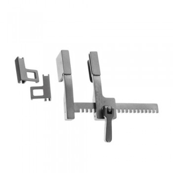 Rib Spreader For Babies - With Two Pairs Lateral Blades Titanium, Size of Lateral Blades 1 - Size of Lateral Blades 2 - Spread 9 x 20 mm - 9 x 10 mm - 52 mm